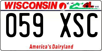 WI license plate 059XSC