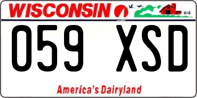 WI license plate 059XSD