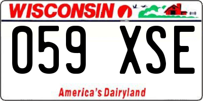 WI license plate 059XSE