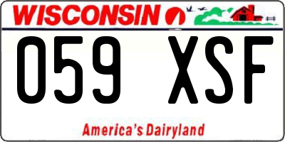 WI license plate 059XSF