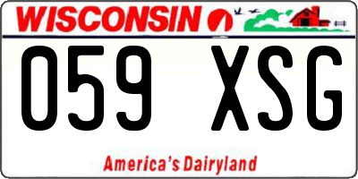 WI license plate 059XSG