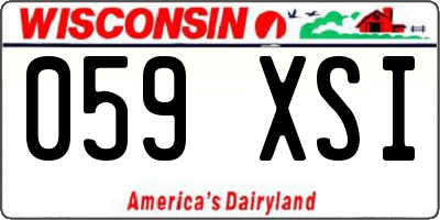 WI license plate 059XSI