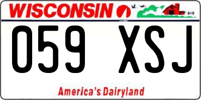 WI license plate 059XSJ