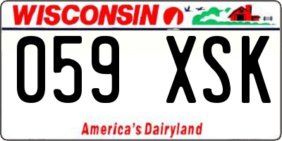 WI license plate 059XSK