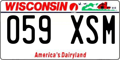 WI license plate 059XSM