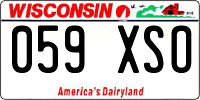 WI license plate 059XSO