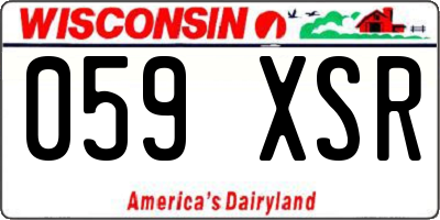 WI license plate 059XSR