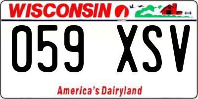 WI license plate 059XSV
