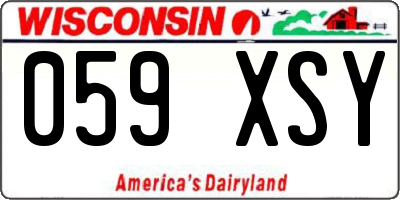 WI license plate 059XSY