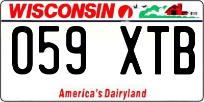 WI license plate 059XTB
