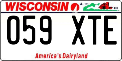 WI license plate 059XTE