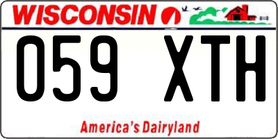 WI license plate 059XTH