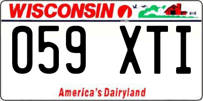 WI license plate 059XTI