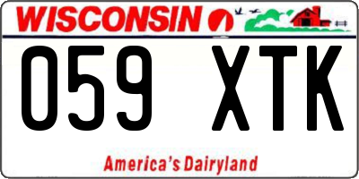 WI license plate 059XTK