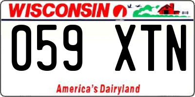 WI license plate 059XTN