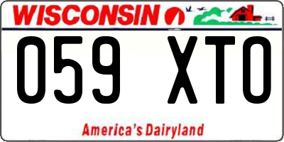 WI license plate 059XTO