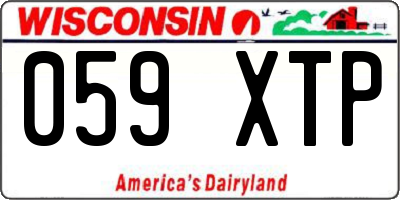 WI license plate 059XTP