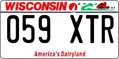 WI license plate 059XTR