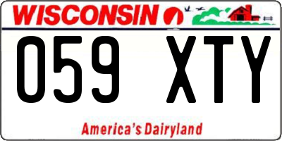WI license plate 059XTY