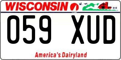 WI license plate 059XUD
