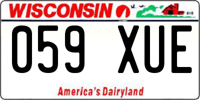 WI license plate 059XUE