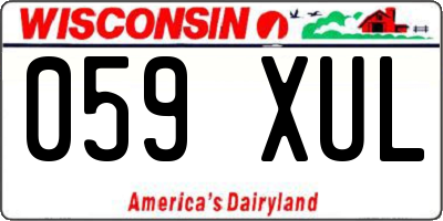 WI license plate 059XUL