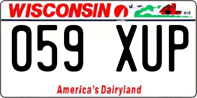 WI license plate 059XUP