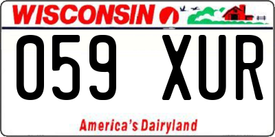 WI license plate 059XUR