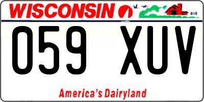 WI license plate 059XUV
