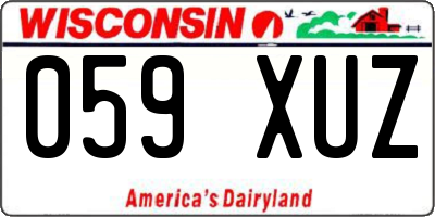 WI license plate 059XUZ