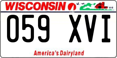 WI license plate 059XVI