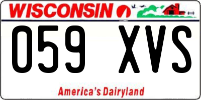 WI license plate 059XVS