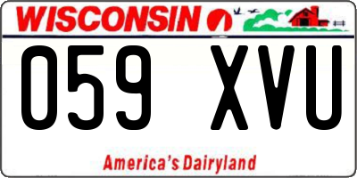 WI license plate 059XVU