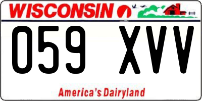 WI license plate 059XVV