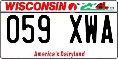 WI license plate 059XWA