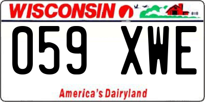 WI license plate 059XWE