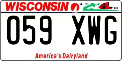 WI license plate 059XWG