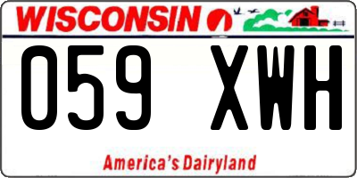 WI license plate 059XWH
