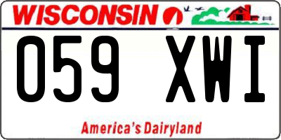 WI license plate 059XWI