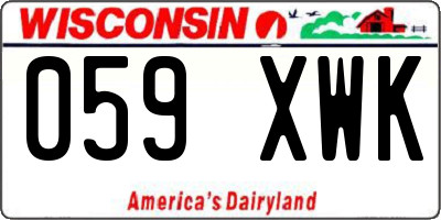 WI license plate 059XWK