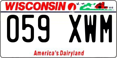 WI license plate 059XWM