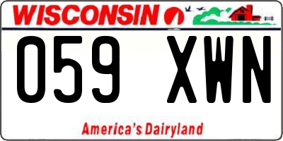 WI license plate 059XWN