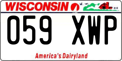 WI license plate 059XWP