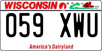 WI license plate 059XWU