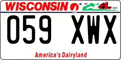 WI license plate 059XWX