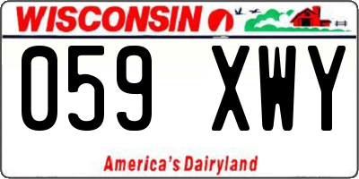 WI license plate 059XWY