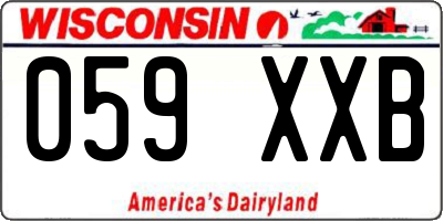 WI license plate 059XXB