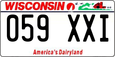 WI license plate 059XXI