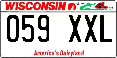 WI license plate 059XXL