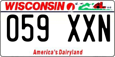 WI license plate 059XXN